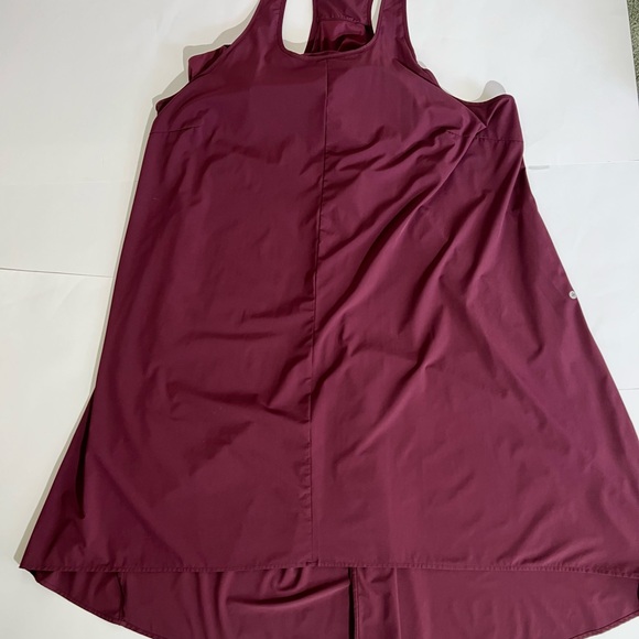 HALARA Sleeveless High Low Dress in Burgundy - Picture 3 of 8